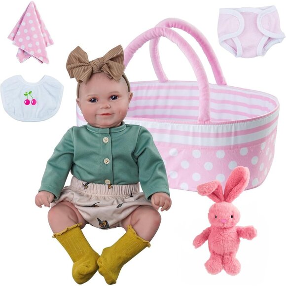 🆕20Inch Realistic Soft Vinyl With Weighted Cloth Body Elmer Girl Reborn Baby - Picture 1 of 9